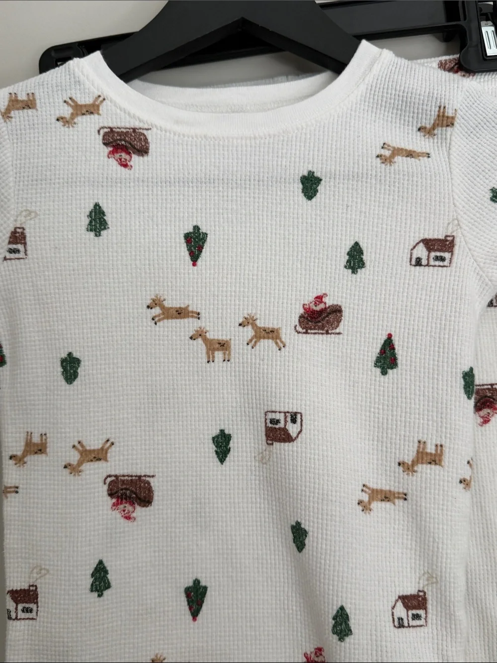 Carters Christmas Waffle Knit Pajama Size 6